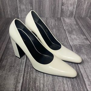 Balenciaga White Leather Pumps